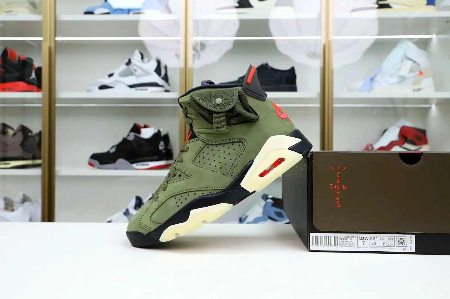 Kimikick TRAVIS RETRO JORDAN X AIR SCOTT 6 'OLIVE' 0521